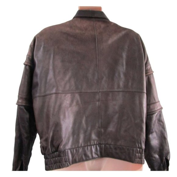 Italiano Leather Jacket Mens XL Vintage 1980s Hong Kong Lined GUC Minor Damage - Picture 3 of 16